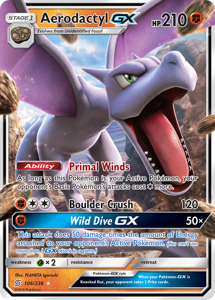 Aerodactyl GX (106/236) [Sun & Moon: Unified Minds] | Golgari Games