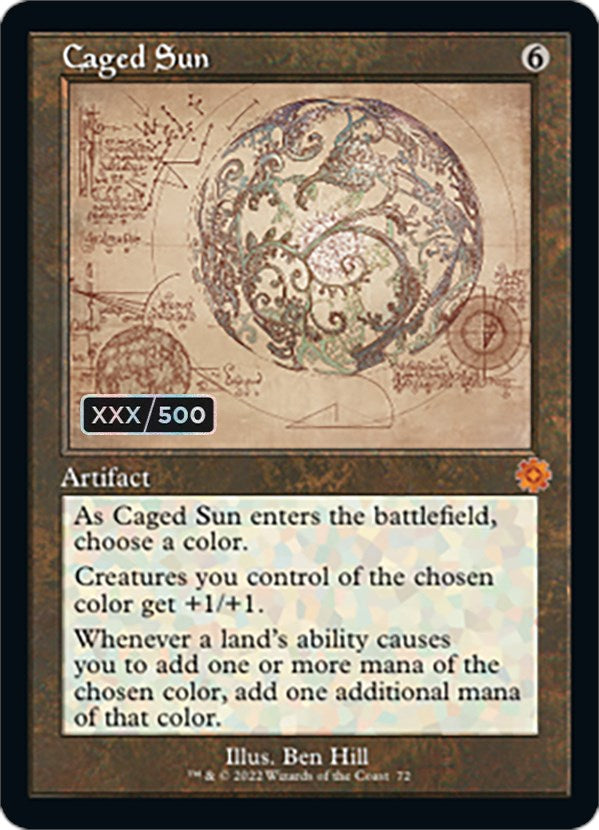 Caged Sun (Retro Schematic) (Serial Numbered) [The Brothers' War Retro Artifacts] | Local Legends