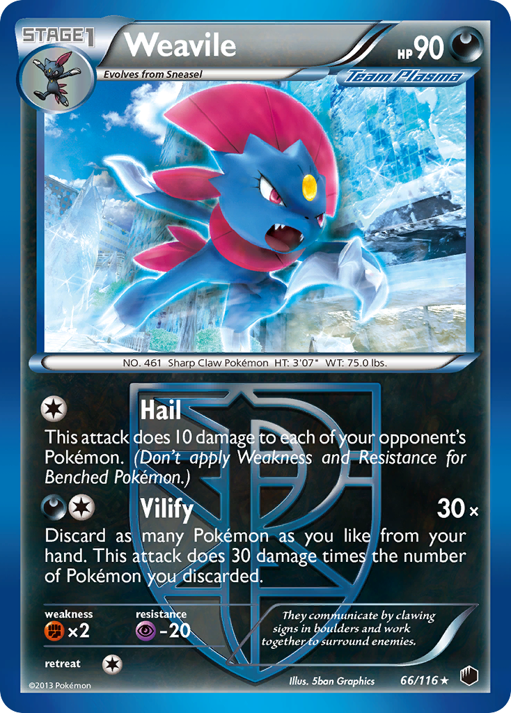 Weavile (66/116) [Black & White: Plasma Freeze] | Golgari Games