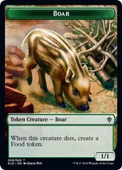 Boar // Food (18) Double-sided Token [Throne of Eldraine Tokens] | Golgari Games