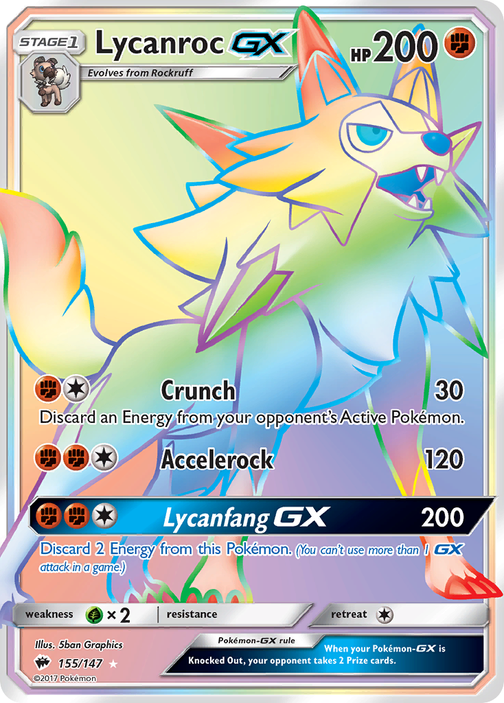 Lycanroc GX (155/147) [Sun & Moon: Burning Shadows] | Golgari Games