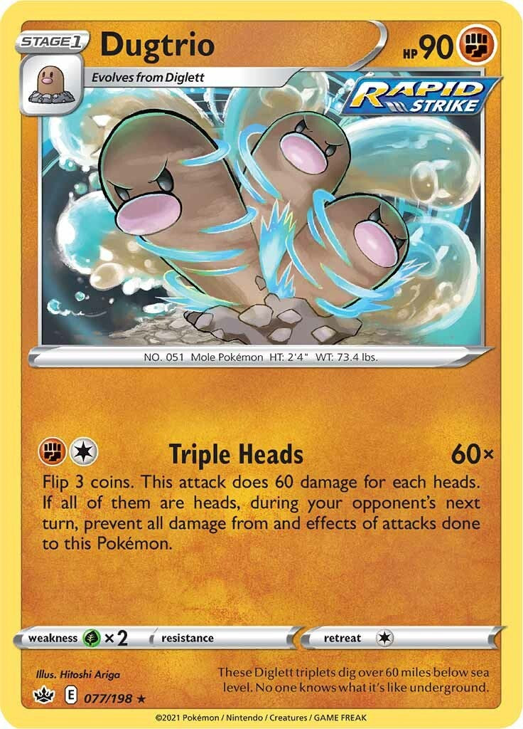 Dugtrio (077/198) [Sword & Shield: Chilling Reign] | Golgari Games