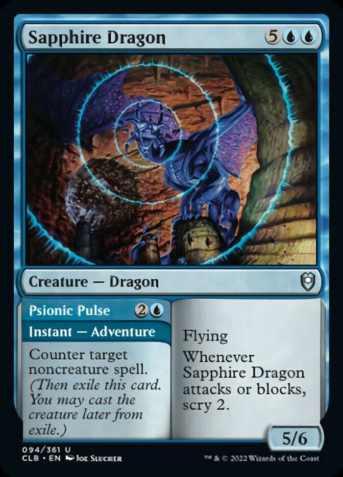 Sapphire Dragon // Psionic Pulse [Commander Legends: Battle for Baldur's Gate] | Golgari Games