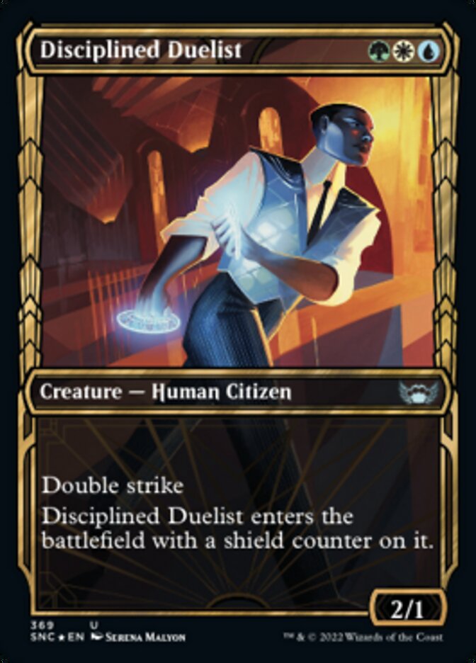 Disciplined Duelist (Showcase Golden Age Gilded Foil) [Streets of New Capenna] | Golgari Games