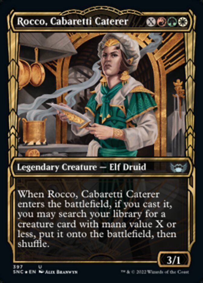 Rocco, Cabaretti Caterer (Showcase Golden Age Gilded Foil) [Streets of New Capenna] | Golgari Games