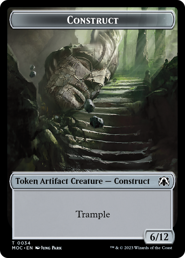 Phyrexian Golem // Construct Double-Sided Token [March of the Machine Commander Tokens] | Golgari Games