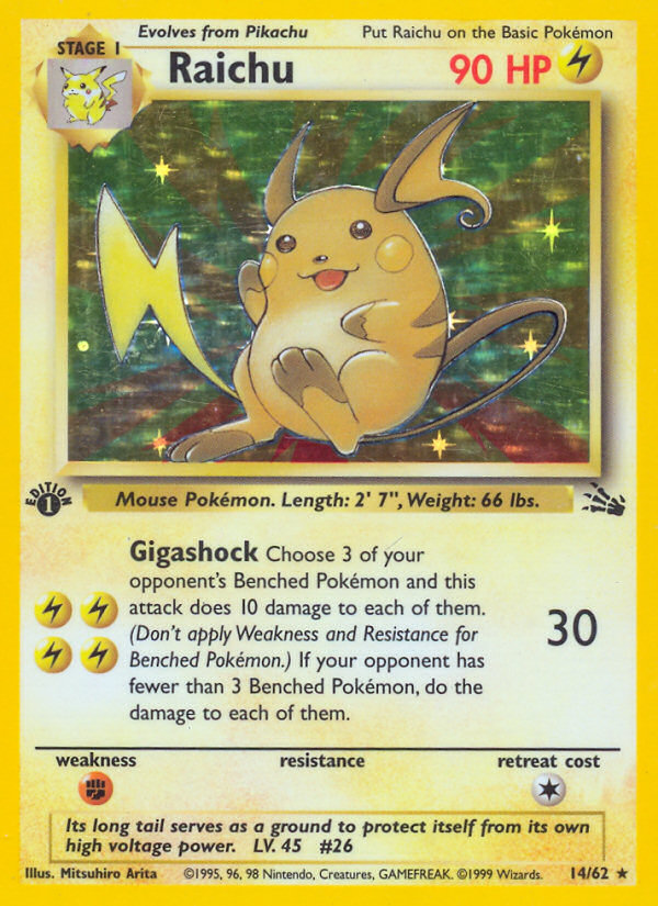 Raichu (14/62) [Fossil 1st Edition] | Golgari Games