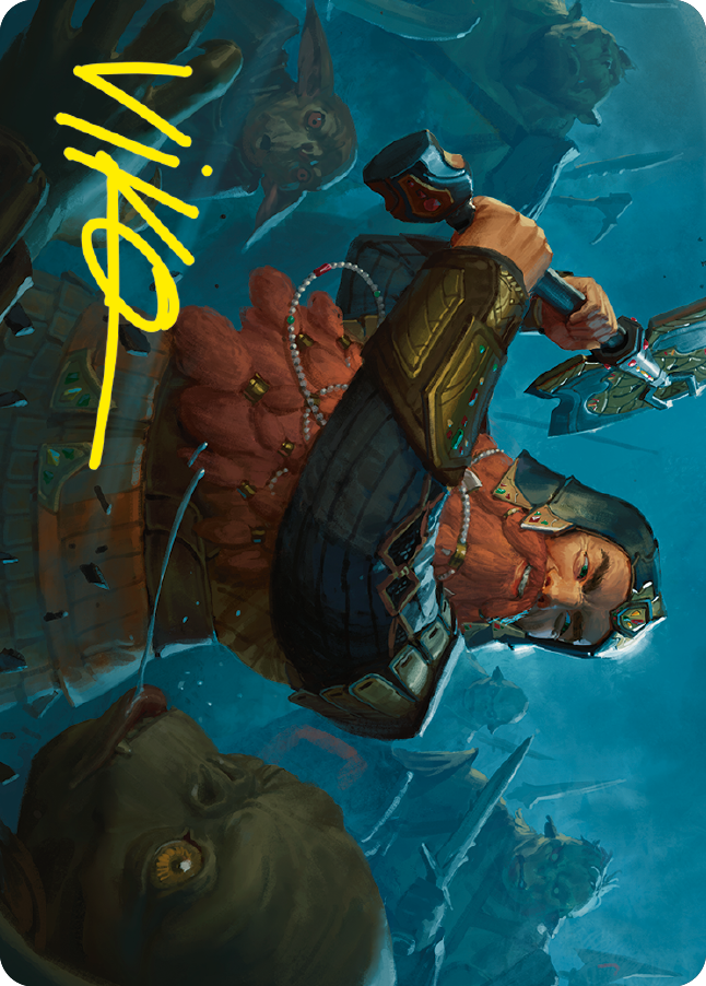 Gimli, Counter of Kills Art Card (10/81) (Gold-Stamped Signature) [The Lord of the Rings: Tales of Middle-earth Art Series] | Local Legends
