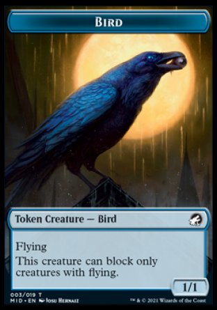 Zombie (005) // Bird Double-sided Token [Innistrad: Midnight Hunt Tokens] | Golgari Games