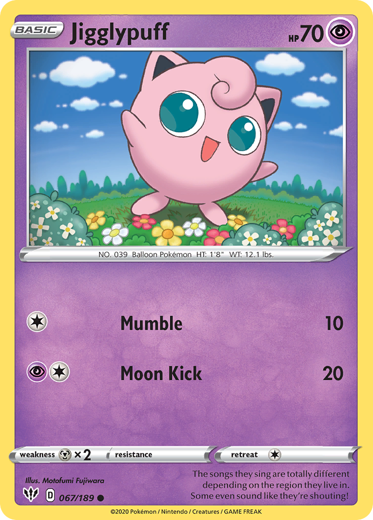 Jigglypuff (067/189) [Sword & Shield: Darkness Ablaze] | Golgari Games