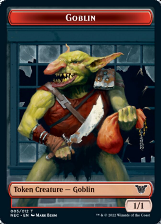 Smoke Blessing // Goblin Double-sided Token [Kamigawa: Neon Dynasty Commander Tokens] | Golgari Games