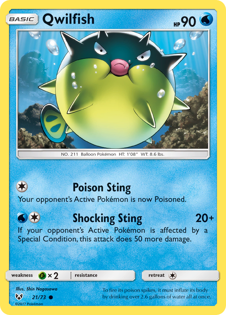 Qwilfish (21/73) [Sun & Moon: Shining Legends] | Golgari Games