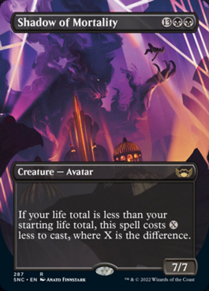 Shadow of Mortality (Borderless Alternate Art) [Streets of New Capenna] | Local Legends