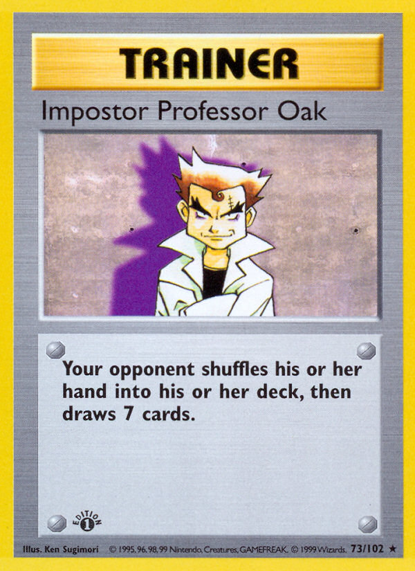 Impostor Professor Oak (73/102) (Shadowless) [Base Set 1st Edition] | Golgari Games