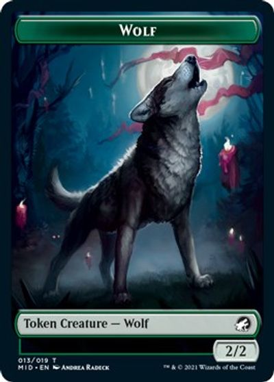 Rhino // Wolf Double-sided Token [Innistrad: Midnight Hunt Commander] | Golgari Games