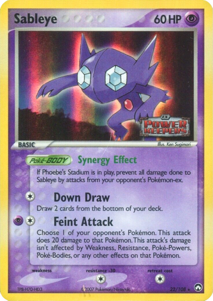 Sableye (22/108) (Stamped) [EX: Power Keepers] | Golgari Games