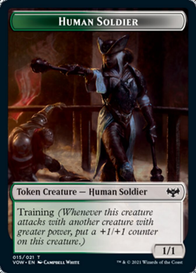 Zombie (008) // Human Soldier Double-sided Token [Innistrad: Crimson Vow Tokens] | Golgari Games