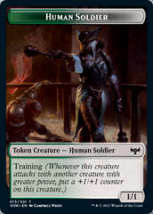 Zombie (008) // Human Soldier Double-sided Token [Innistrad: Crimson Vow Tokens] | Golgari Games