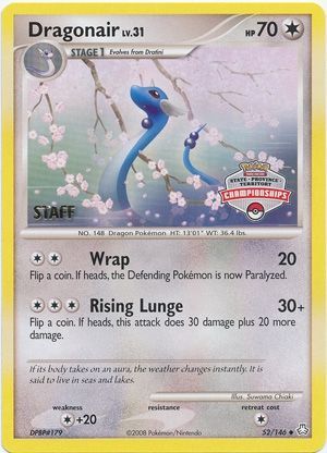 Dragonair (52/146) (State Province Territory Championship Staff) [Diamond & Pearl: Legends Awakened] | Golgari Games