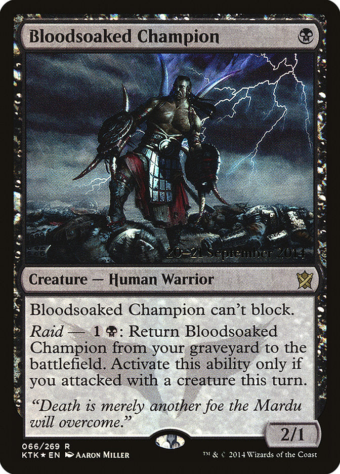 Bloodsoaked Champion [Khans of Tarkir Prerelease Promos] | Golgari Games