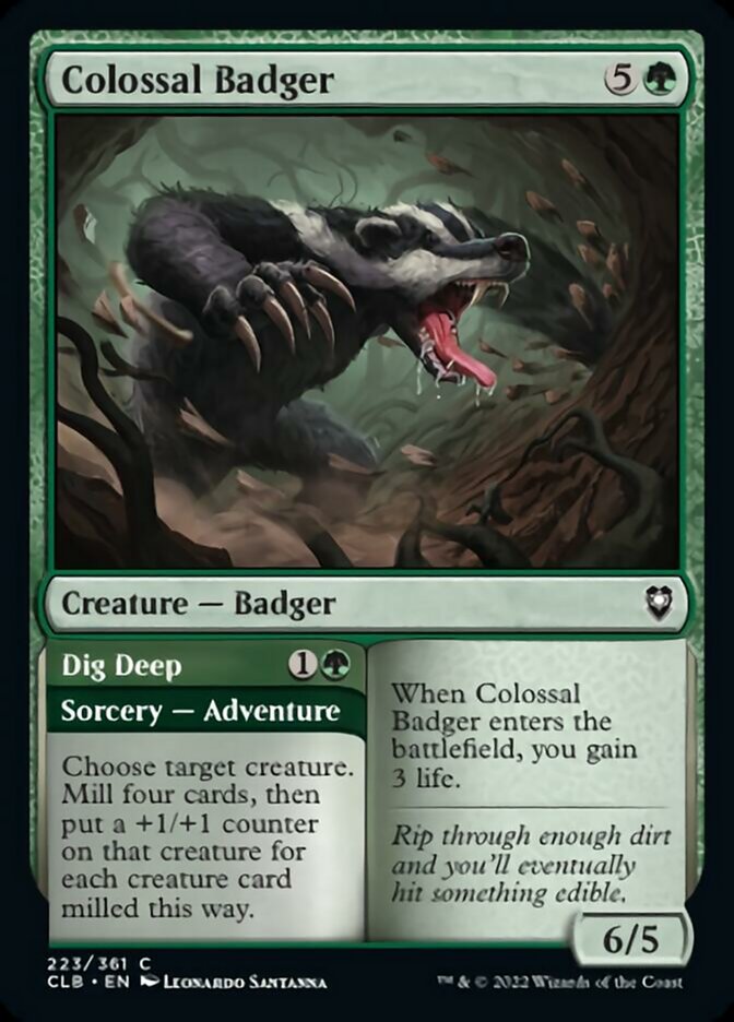 Colossal Badger // Dig Deep [Commander Legends: Battle for Baldur's Gate] | Golgari Games