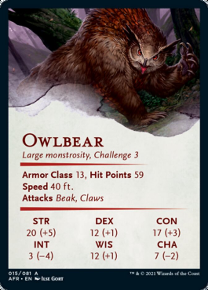 Owlbear Art Card [Dungeons & Dragons: Adventures in the Forgotten Realms Art Series] | Local Legends