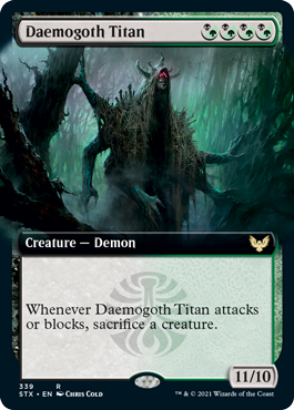 Daemogoth Titan (Extended Art) [Strixhaven: School of Mages] | Golgari Games