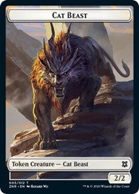 Cat Beast // Construct Double-sided Token [Zendikar Rising Tokens] | Golgari Games