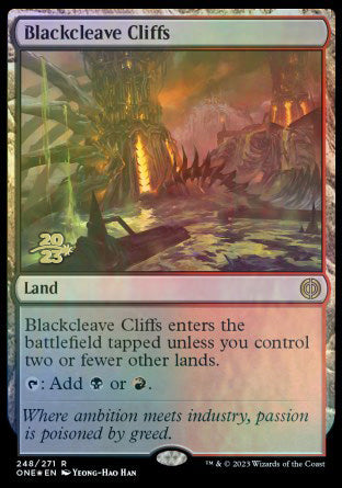 Blackcleave Cliffs [Phyrexia: All Will Be One Prerelease Promos] | Golgari Games