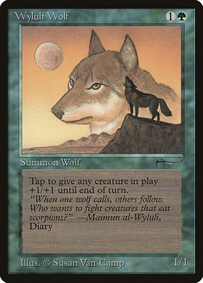 Wyluli Wolf (Light Mana Cost) [Arabian Nights] | Golgari Games