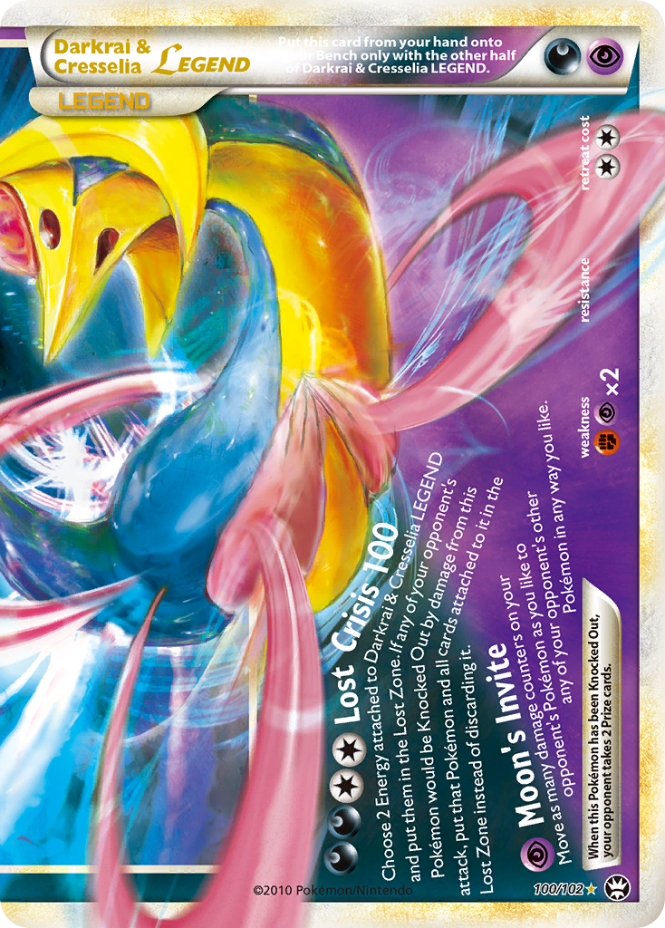 Darkrai & Cresselia LEGEND (100/102) [HeartGold & SoulSilver: Triumphant] | Golgari Games