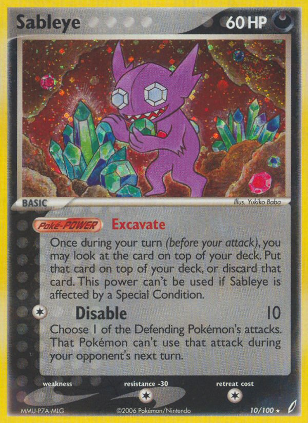 Sableye (10/100) [EX: Crystal Guardians] | Golgari Games