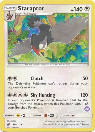 Staraptor (83/111) (Deck Exclusive #22) [Sun & Moon: Trainer Kit - Alolan Sandslash] | Golgari Games