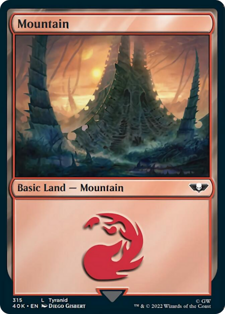 Mountain (315) (Surge Foil) [Universes Beyond: Warhammer 40,000] | Local Legends