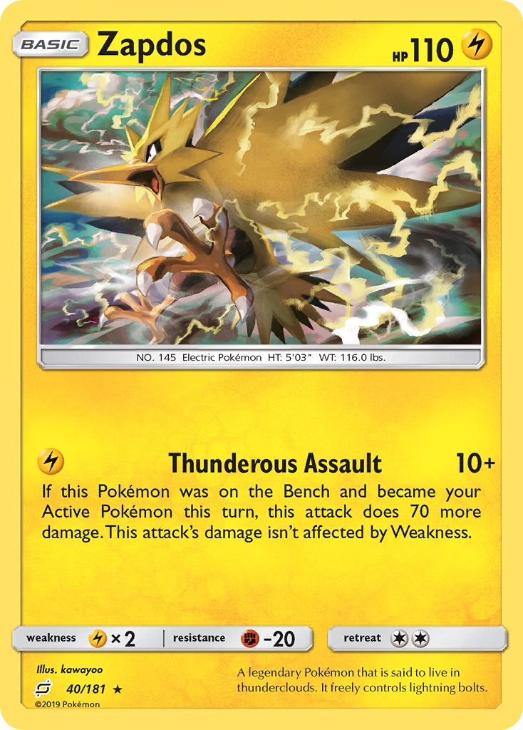 Zapdos (40/181) [Sun & Moon: Team Up] | Golgari Games