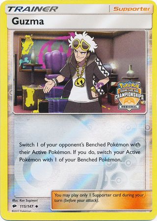 Guzma (115/147) (League Promo) [Sun & Moon: Burning Shadows] | Golgari Games