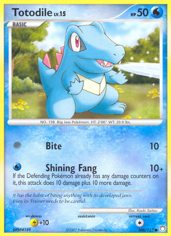 Totodile (106/123) [Diamond & Pearl: Mysterious Treasures] | Golgari Games