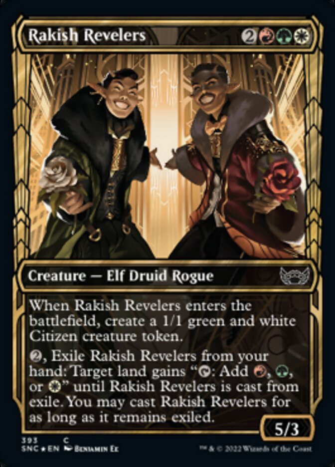 Rakish Revelers (Showcase Golden Age Gilded Foil) [Streets of New Capenna] | Golgari Games