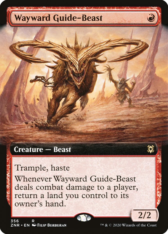 Wayward Guide-Beast (Extended Art) [Zendikar Rising] | Golgari Games