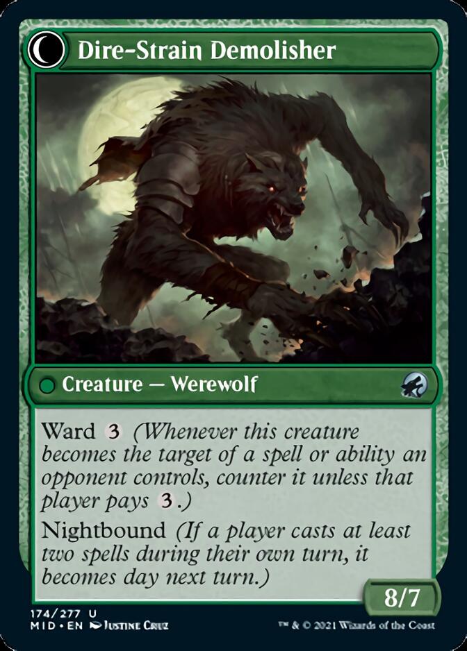 Burly Breaker // Dire-Strain Demolisher [Innistrad: Midnight Hunt] | Golgari Games