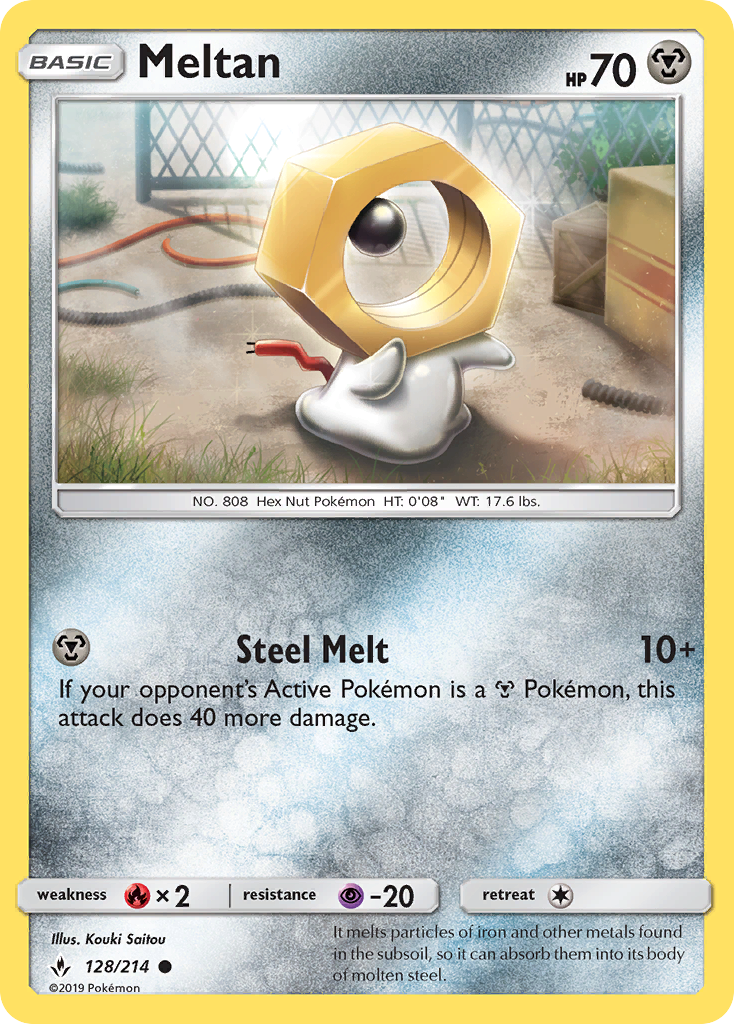 Meltan (128/214) [Sun & Moon: Unbroken Bonds] | Golgari Games