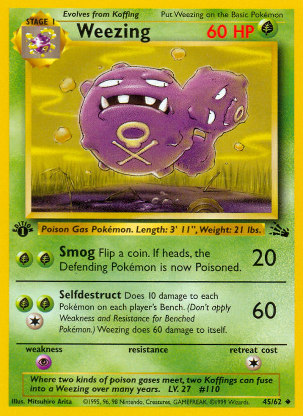 Weezing (45/62) [Fossil 1st Edition] | Golgari Games