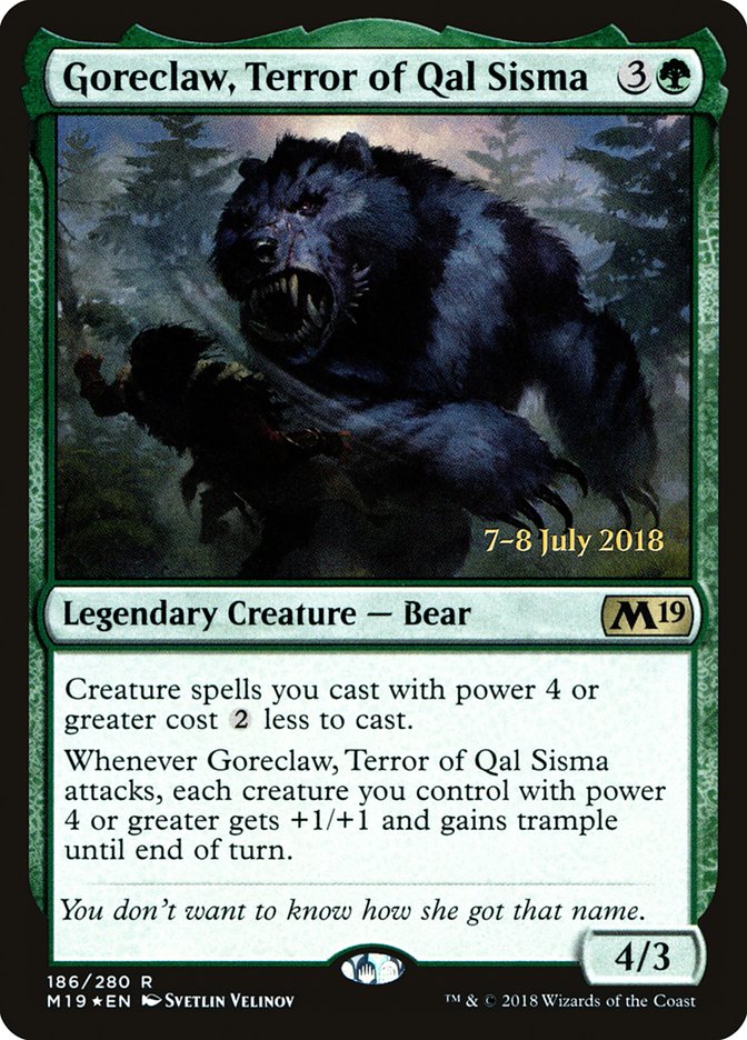 Goreclaw, Terror of Qal Sisma [Core Set 2019 Prerelease Promos] | Golgari Games