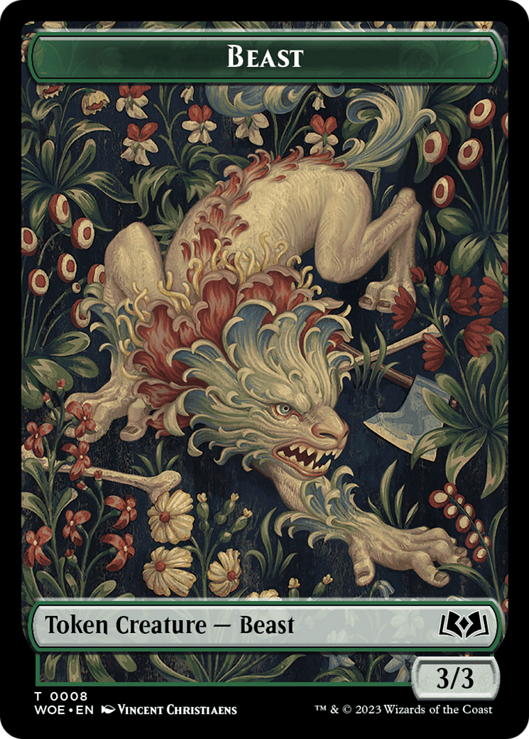 Beast // Food (0012) Double-Sided Token [Wilds of Eldraine Tokens] | Golgari Games