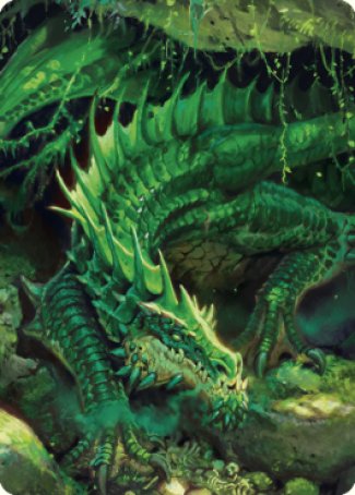 Lurking Green Dragon Art Card [Commander Legends: Battle for Baldur's Gate Art Series] | Local Legends