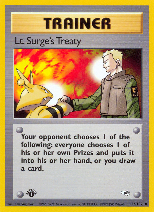 Lt. Surge's Treaty (112/132) [Gym Heroes 1st Edition] | Golgari Games