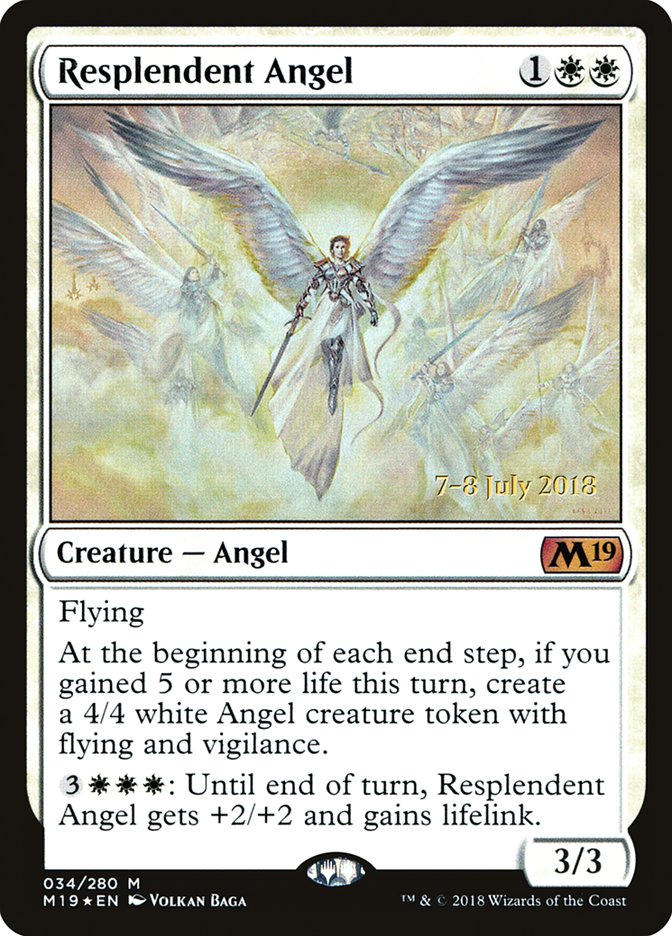 Resplendent Angel [Core Set 2019 Prerelease Promos] | Golgari Games