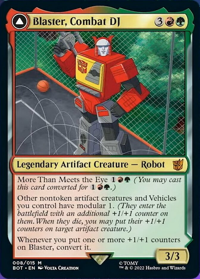 Blaster, Combat DJ // Blaster, Morale Booster [Universes Beyond: Transformers] | Golgari Games