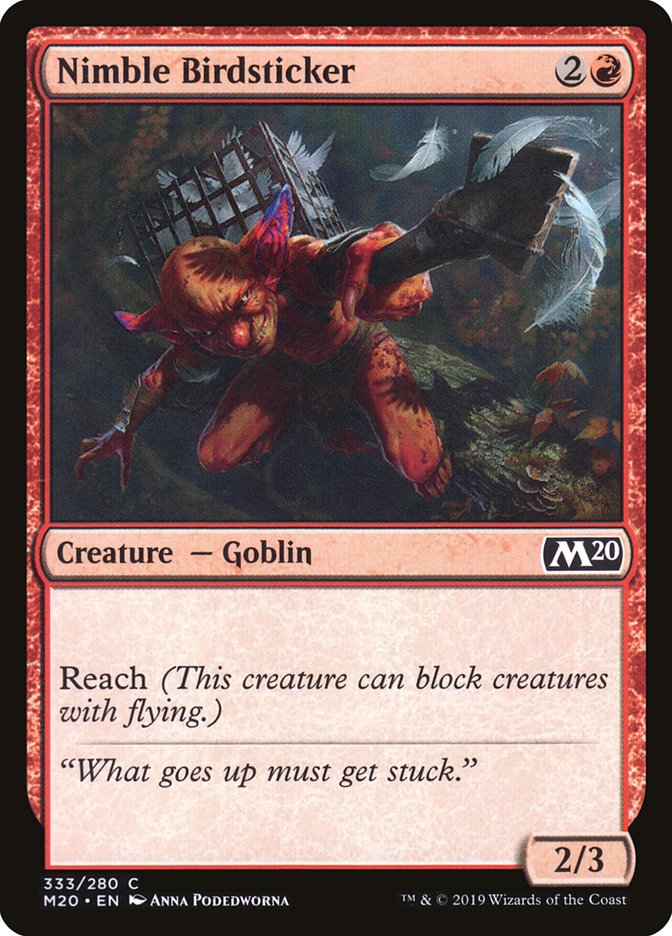 Nimble Birdsticker [Core Set 2020] | Local Legends
