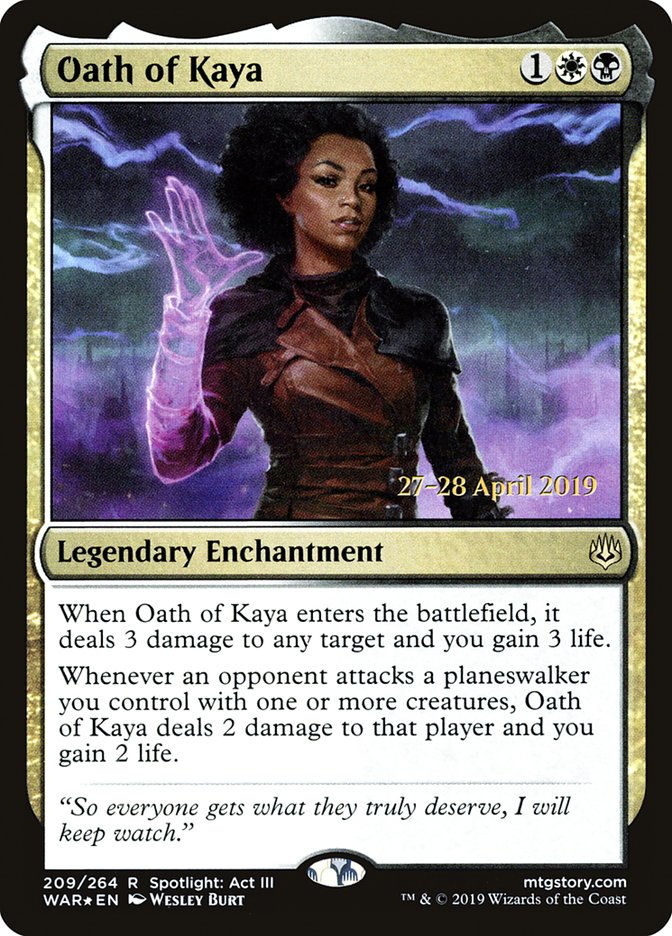 Oath of Kaya [War of the Spark Prerelease Promos] | Golgari Games